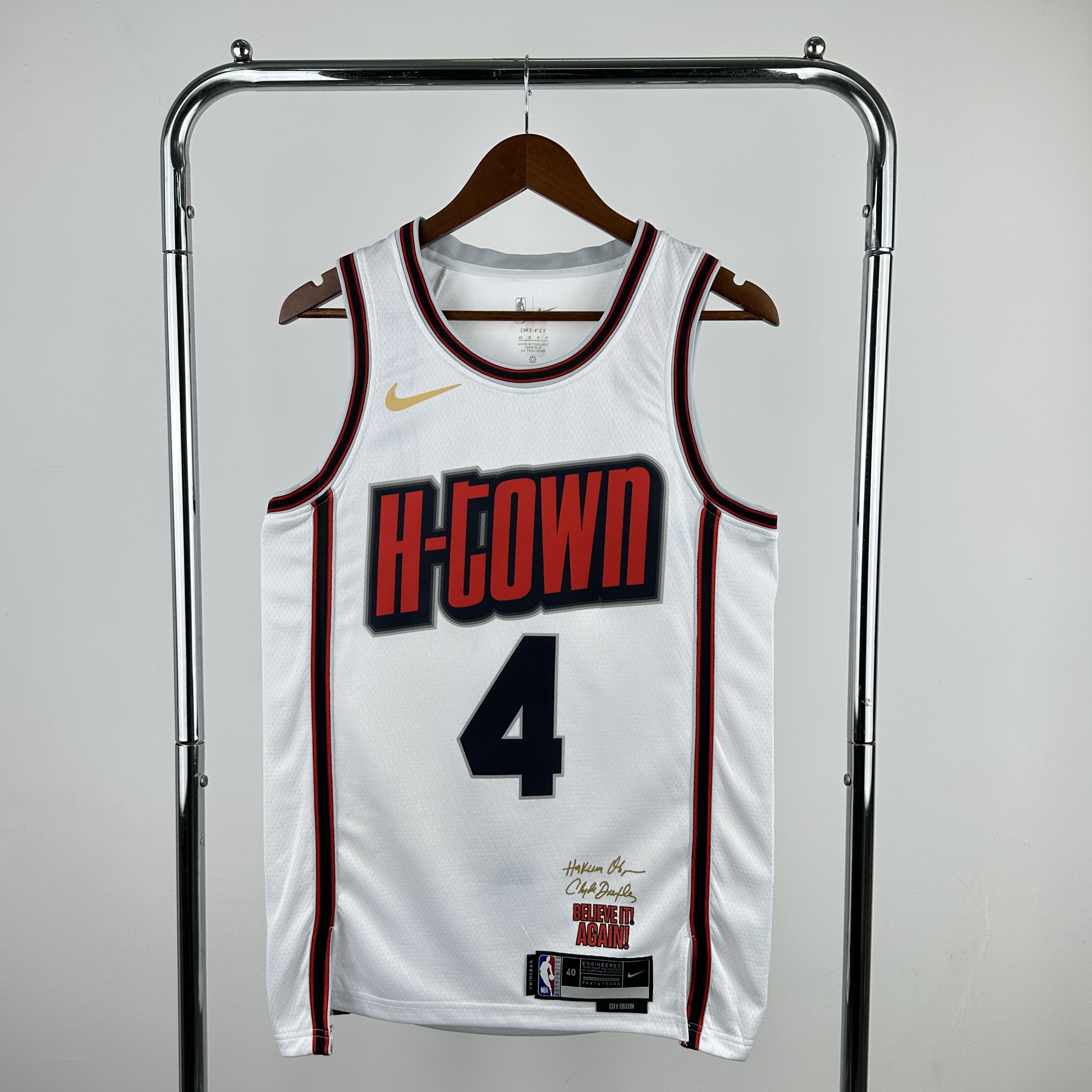 Men Houston Rockets #4 Green White City Edition Season Nike 2025 NBA Jersey->houston rockets->NBA Jersey